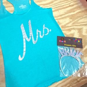 NWOT - Tiffany Blue Bride to be Tank and Tiara! 💎